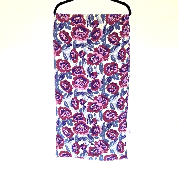 Vintage Italian Silk Scarf Purple Floral Print Romantic Cottagecore Feminine‎ - Picture 1 of 10